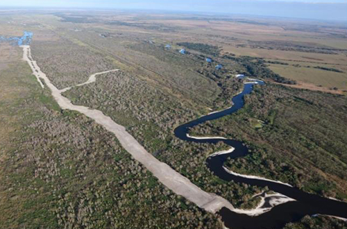photo of completed backfilling of the MacArthur Ditch section of the Kissimmee River