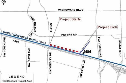 map of G-15 Canal Vegetation Removal Project