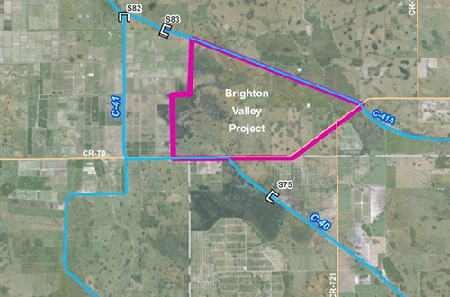 map of Brighton Valley Northern Everglades Public-Private Partnership Project