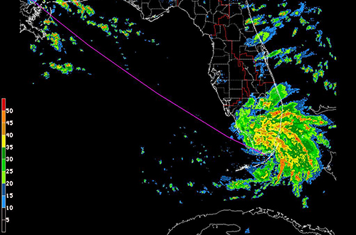 radar image of Tropical Storm Gordon over South Florida