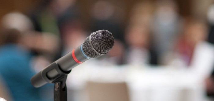 microphone at public meeting