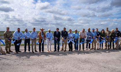 Ribbon Cutting with giant scissors