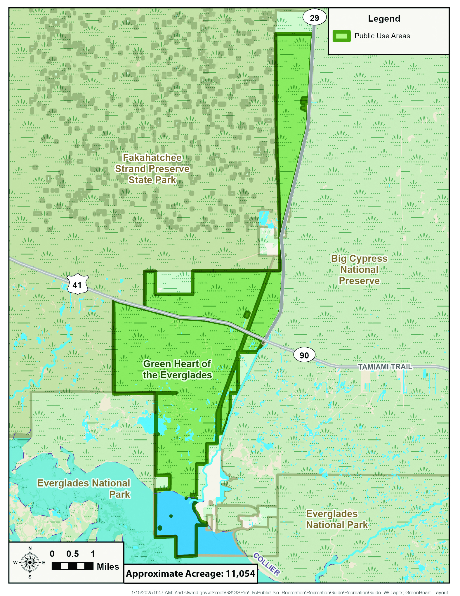 Green Heart of the Everglades Map