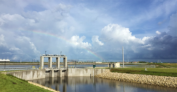 flood control structure on a canal