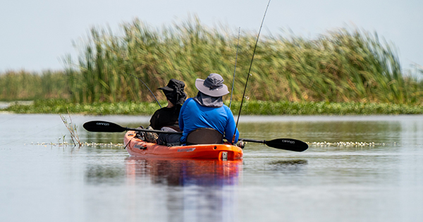 two people on a kayak