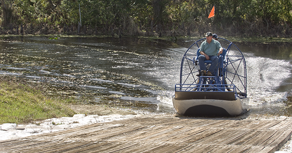 air boat entering ramp