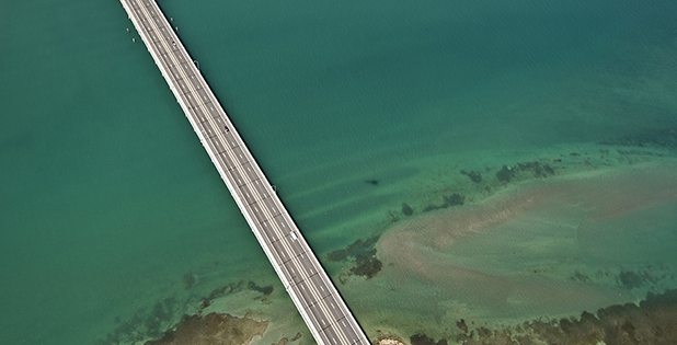 aerial view of bridge