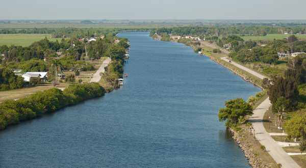 aerial view of Caloosahatchee river