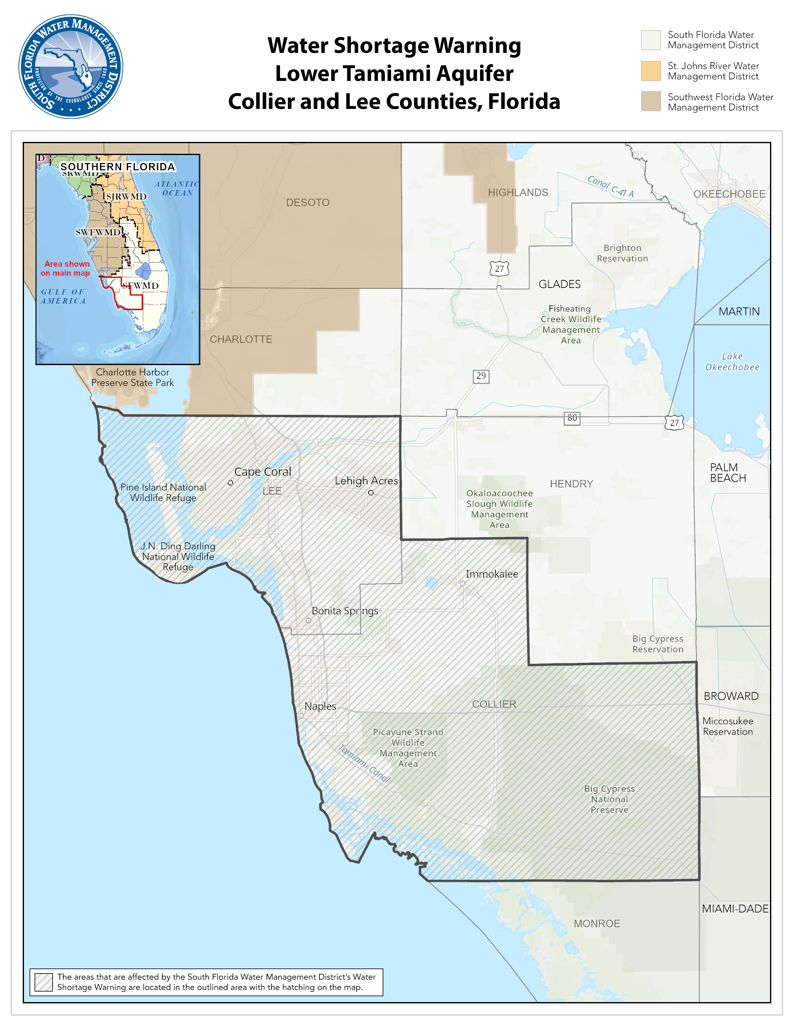 SFWMD Issues Water Shortage Warning For Multiple Counties In The Region Lee And Collier Counties Final 0