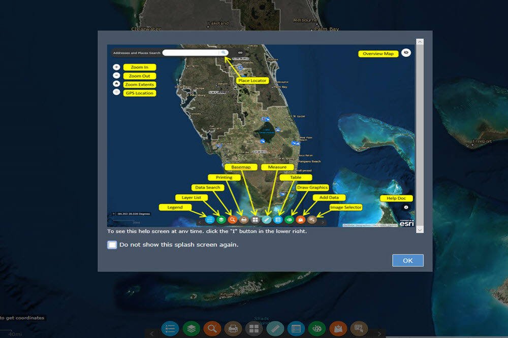 image showing the quick maps interface