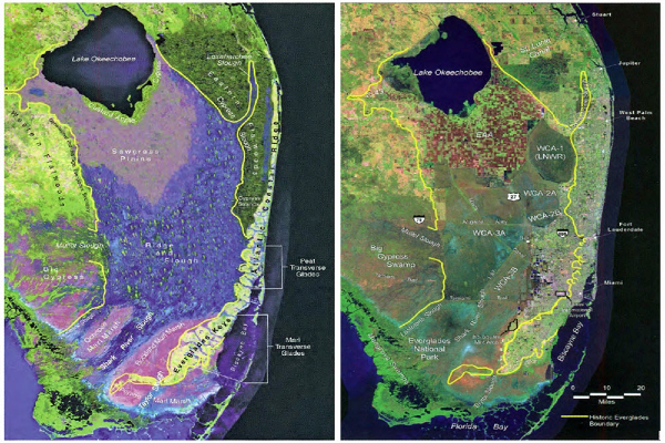 two maps of the everglades