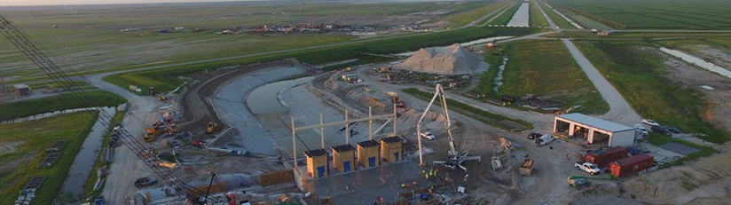 photo of construction of pump station at C-44 Reservoir and STA