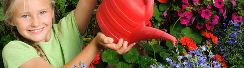 girl with watering can