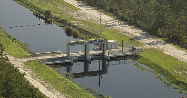 flood control structure on a canal