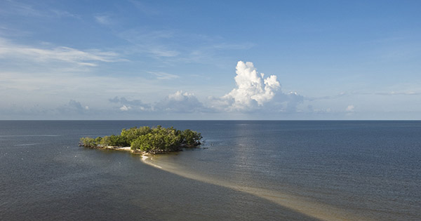 island in middle of bay