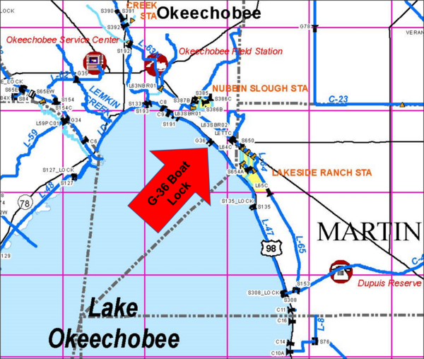 map of g-36 boat lock