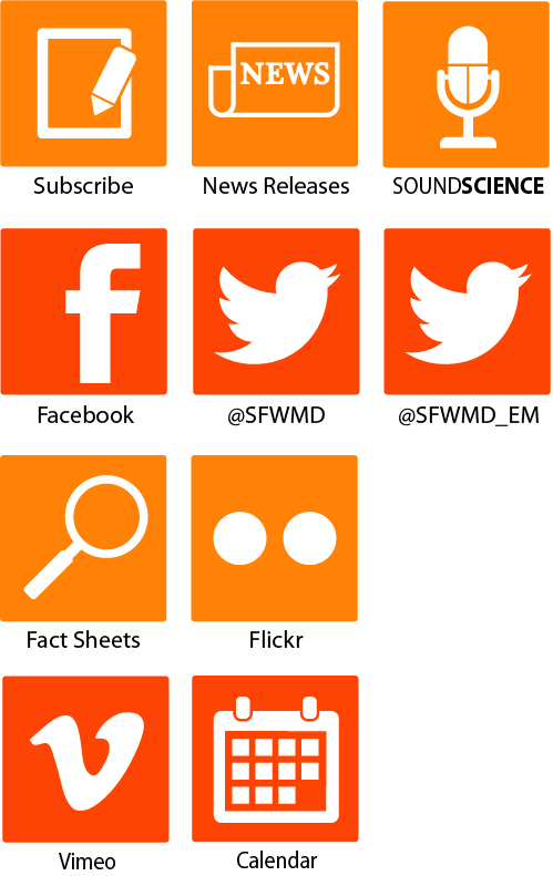Links for ways to get updated information from SFWMD