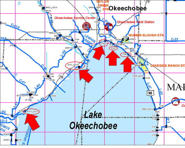 lake okeechobee locks map
