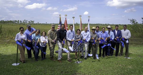 ribbon cutting event in the everglades