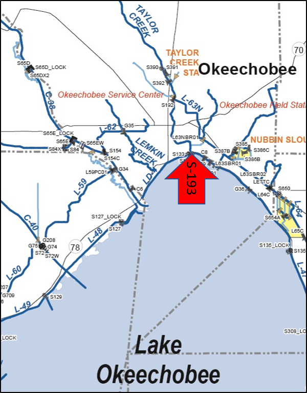 map of taylor creek sta s-193 boat lock