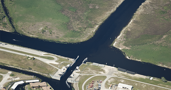 aerial view of s-310 boat lock