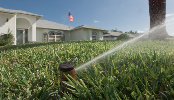 sprinkler head in grass