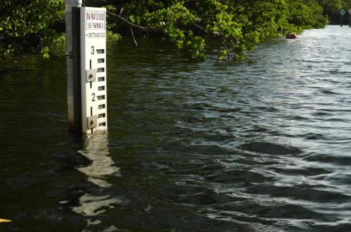 vertical datem gauge in water