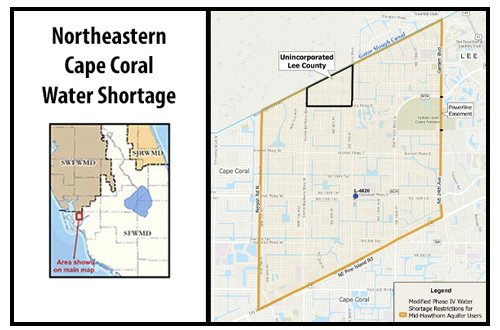 NE Cape Coral Water Shortage Map