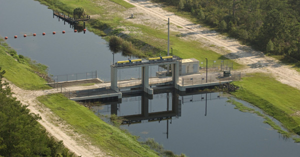 Water Control Structure Aerial View